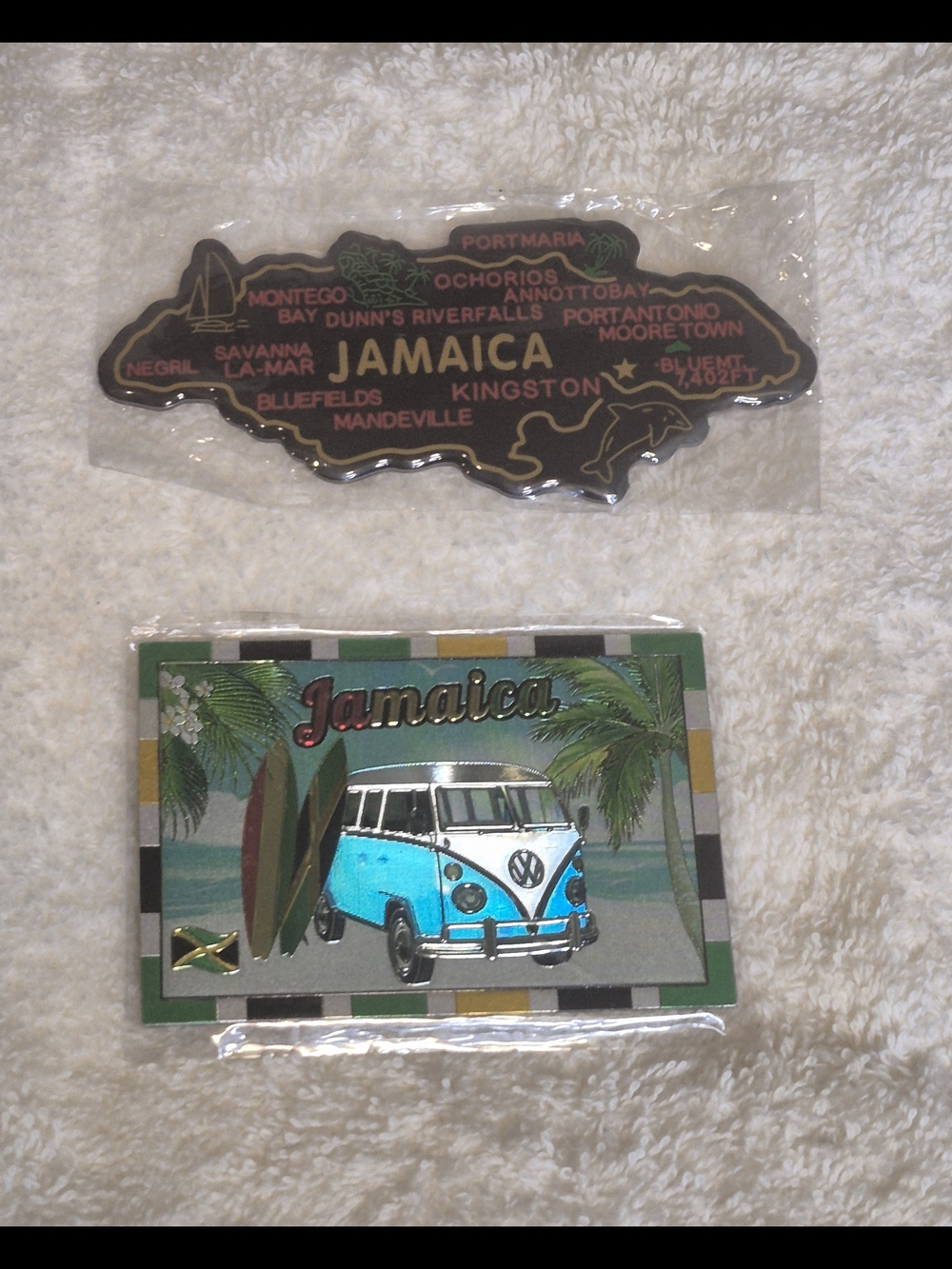 Jamaica Magnet Set - Vintage VW Surf Van & Island Map
